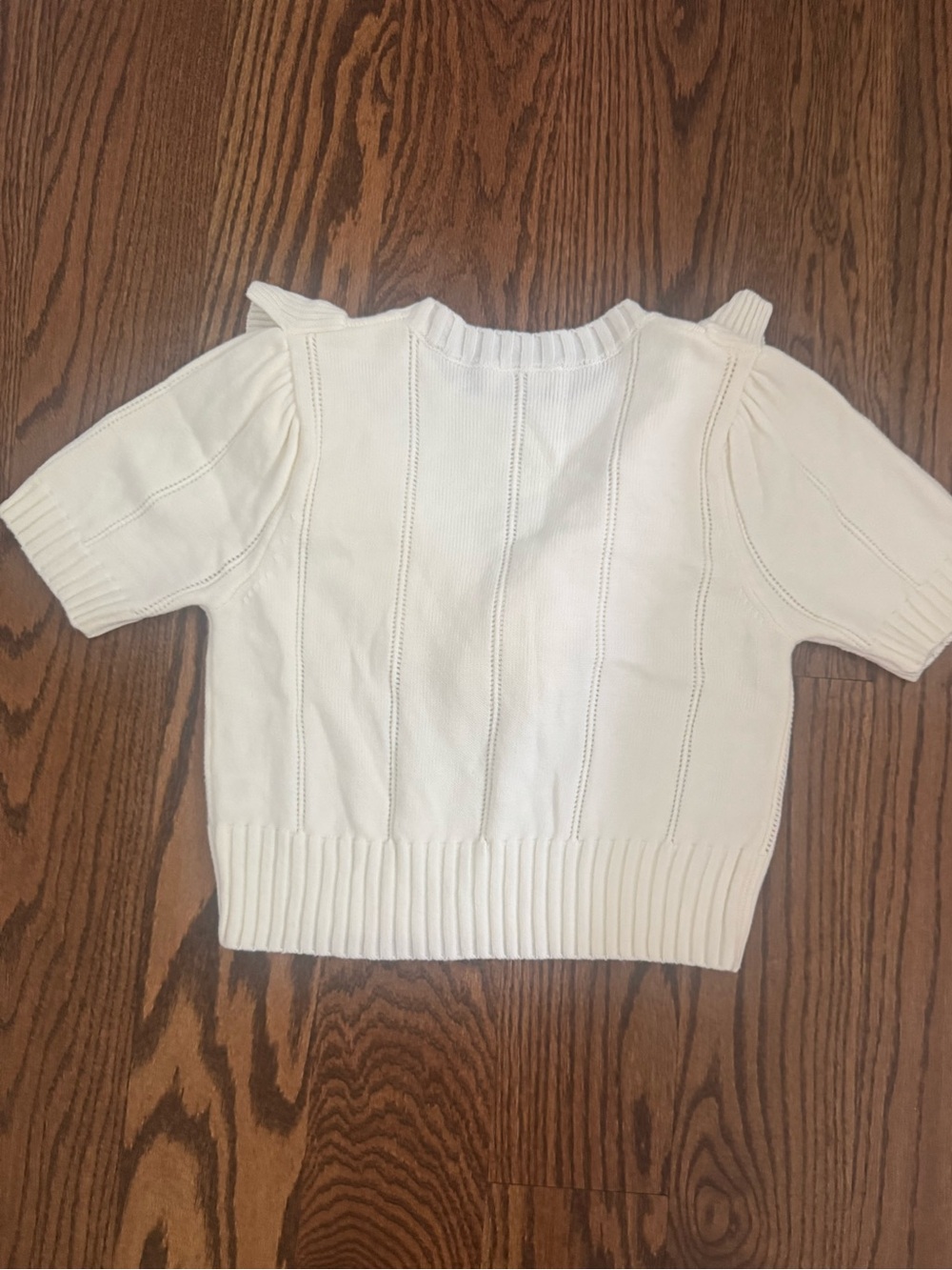 day + moon Cream Ruffle-Trim Scoop Neck Sweater - Picture 5 of 5